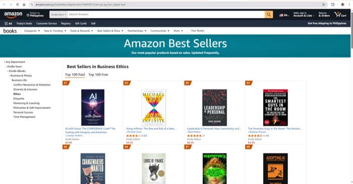 Carolyn Jenkins #1 Amazon bestseller in Business Ethics