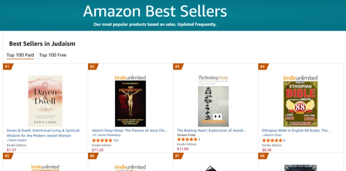 Dawn Gadon #1 Amazon bestseller in Judaism
